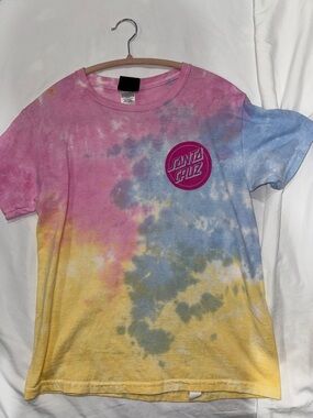 Santa Cruz Skateboards Tie-Dye Kids T-Shirt - Pink, Blue, Yellow